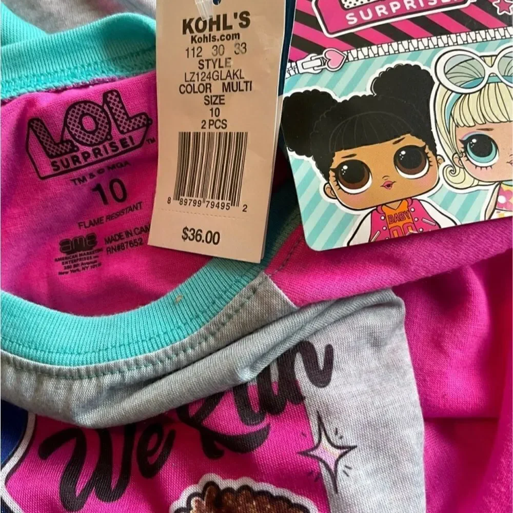 L.O.L. SURPRISE!  Girls Size 10  2-pc Get Happy Top & Short Pajama Set
